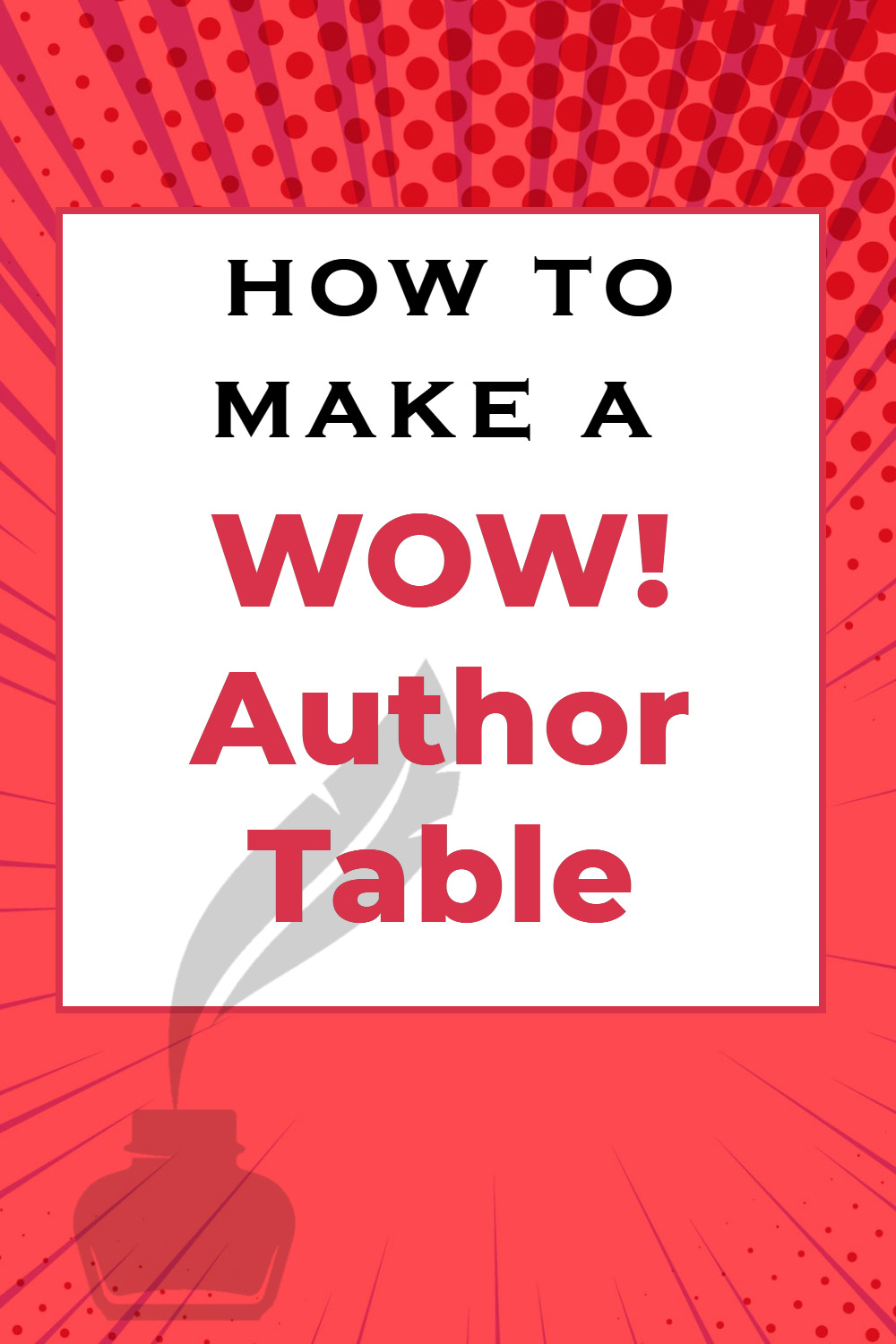 Make an author table that wows! Byrd Nash, Author